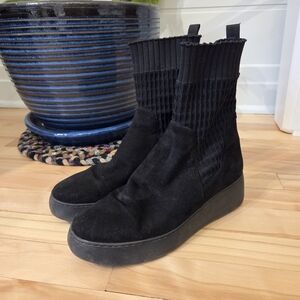 Black Wonders Fly Suede Sock Boots Size 40